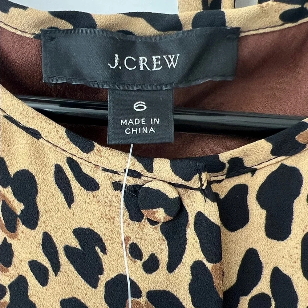 NWT J. Crew Animal Print Long Sleeve Dress